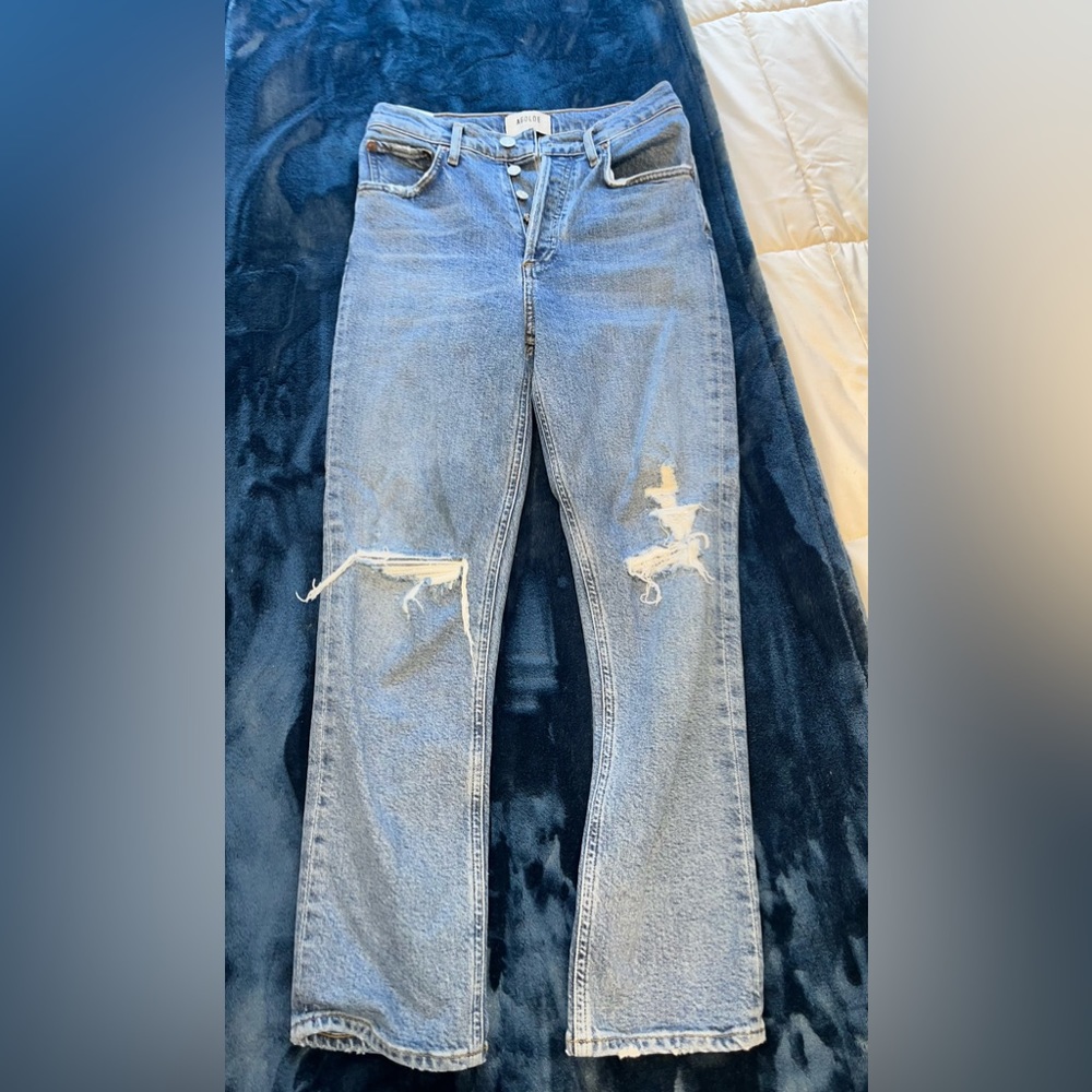 Agolde Riley High Rise Straight Crop Jeans - Picture 2 of 6